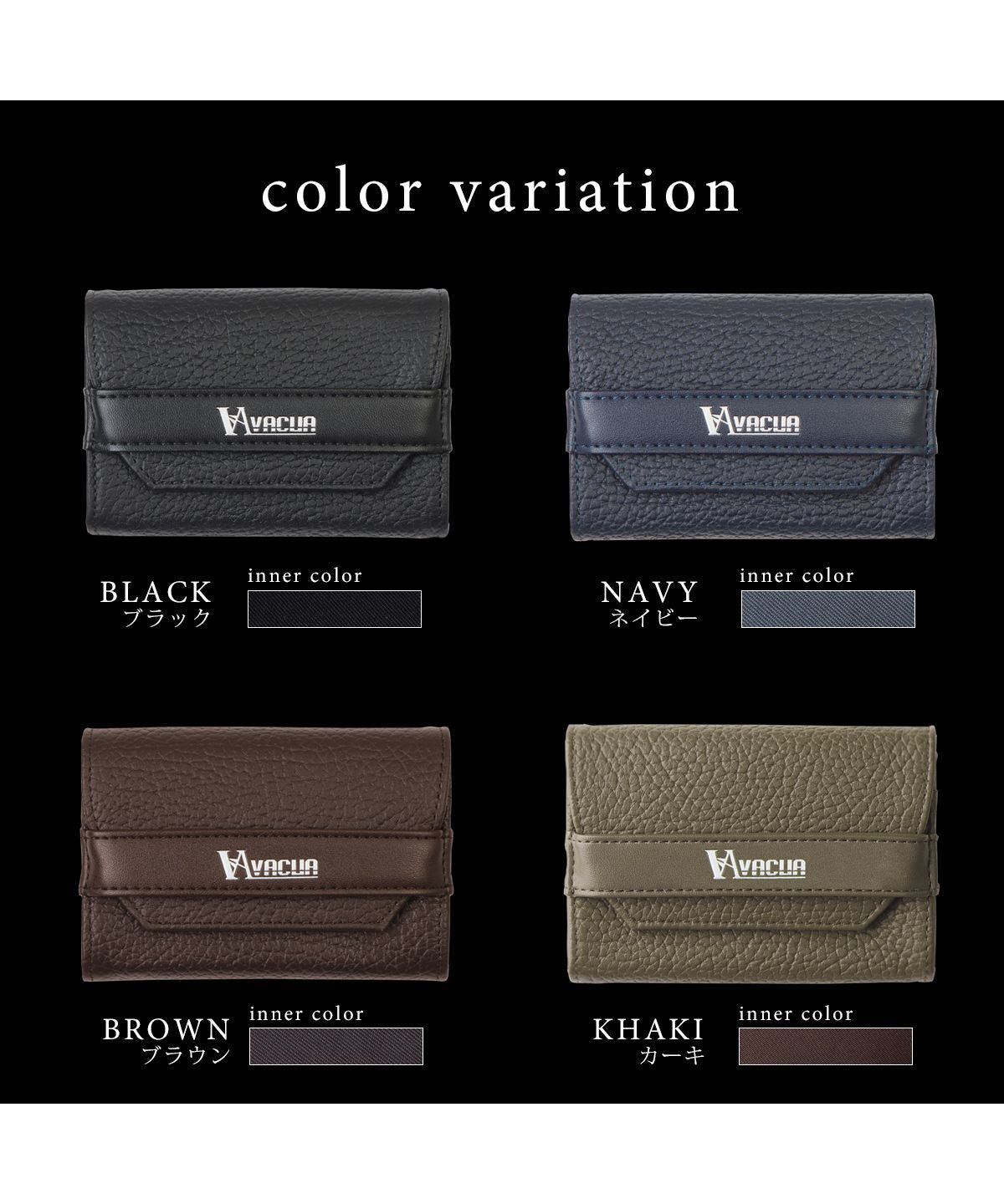 VACUA Business Card Holder for Men Genuine Leather Front Belt with Dividers Large Capacity Card Case VACUA VA-6303