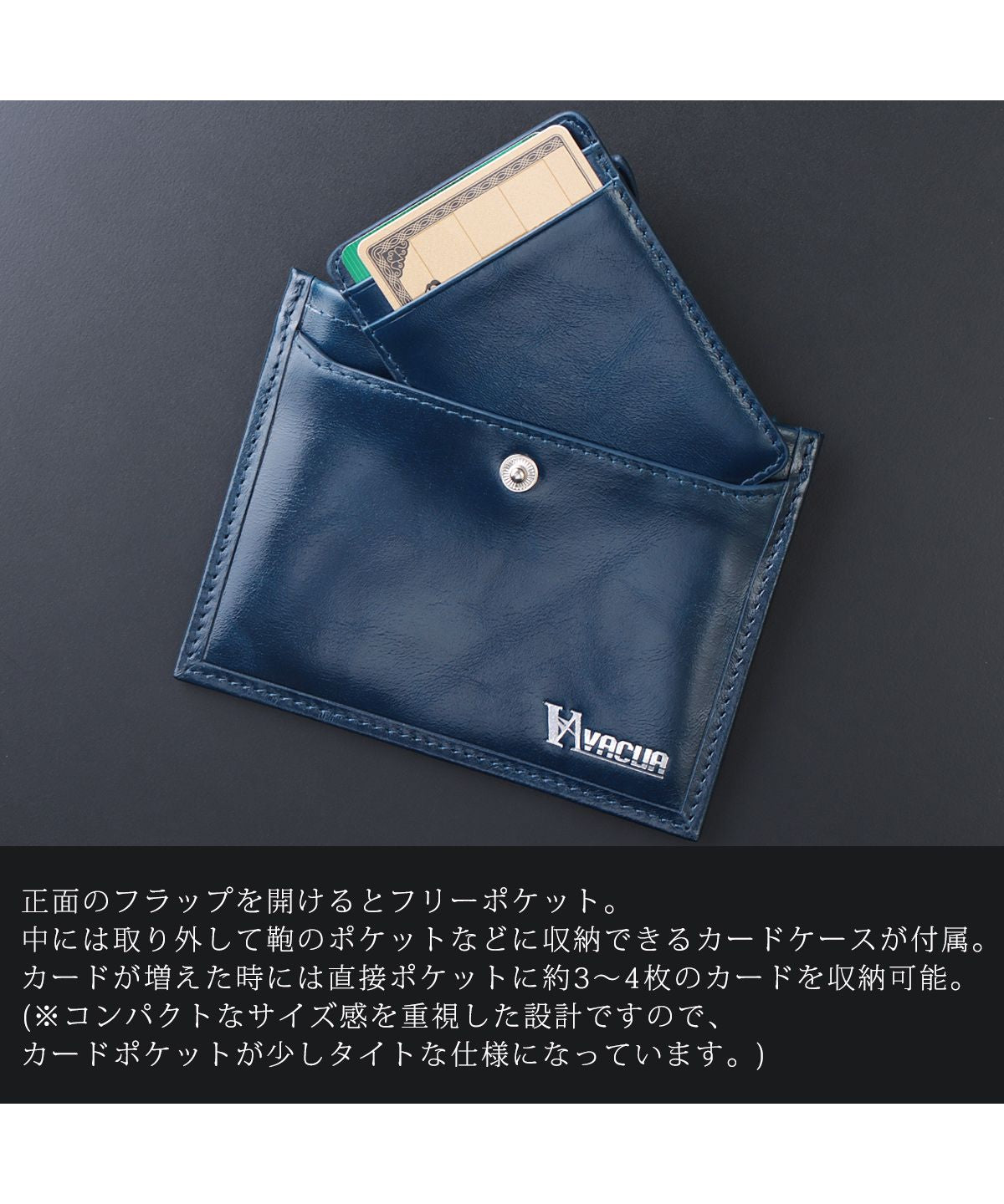 VACUA Thin Wallet Mini Wallet Ultra Thin Folded Wallet Short Wallet Fragment Case Men's Genuine Leather Cowhide Glossy Card Case Foil Stamping VACUA VA-6211