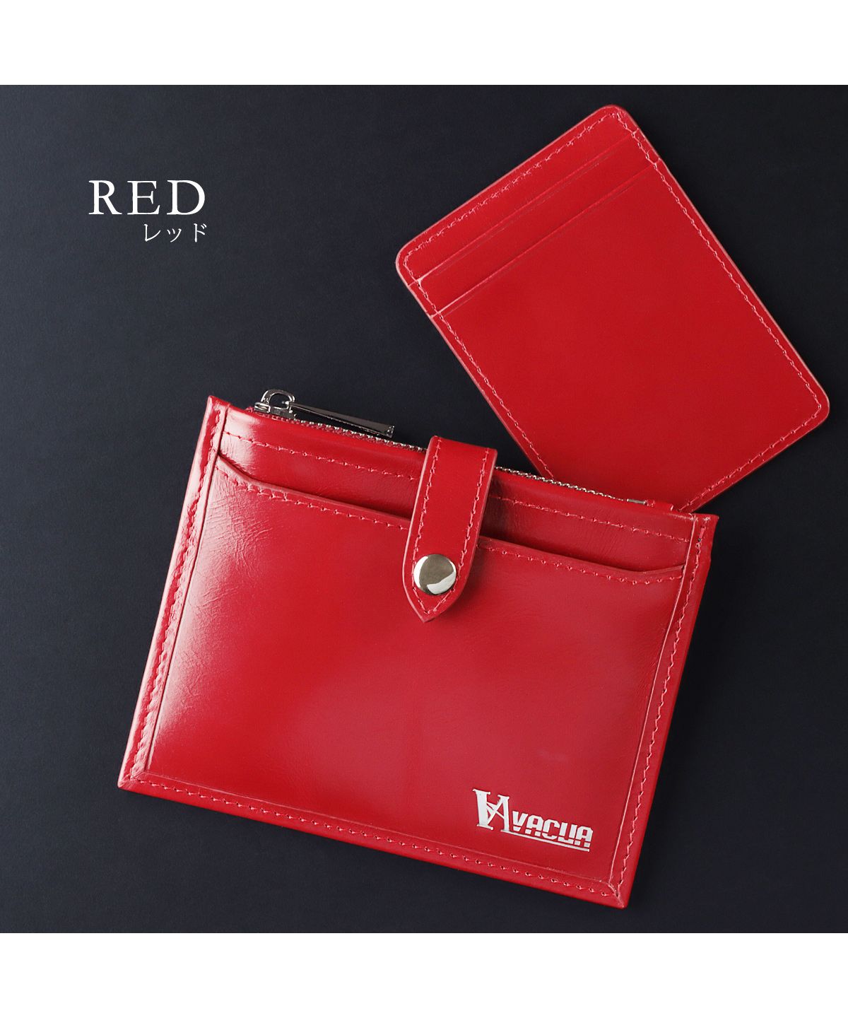 VACUA Thin Wallet Mini Wallet Ultra Thin Folded Wallet Short Wallet Fragment Case Men's Genuine Leather Cowhide Glossy Card Case Foil Stamping VACUA VA-6211