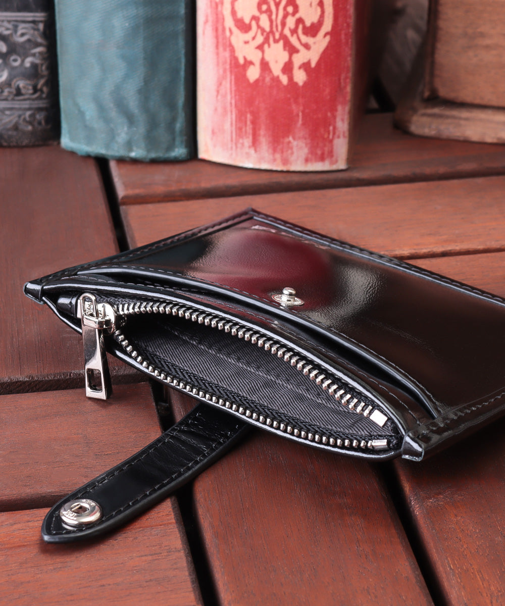 VACUA Thin Wallet Mini Wallet Ultra Thin Folded Wallet Short Wallet Fragment Case Men's Genuine Leather Cowhide Glossy Card Case Foil Stamping VACUA VA-6211