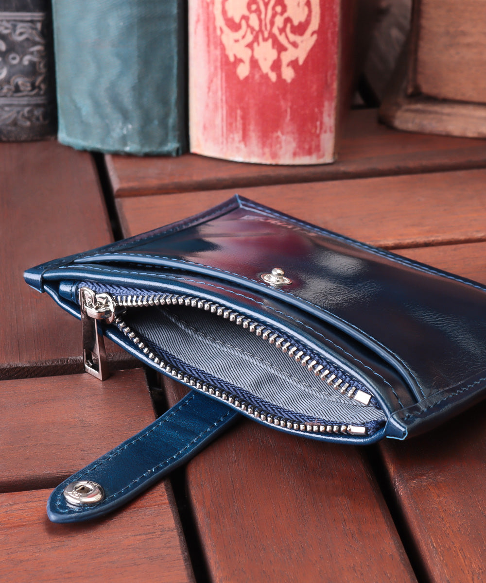 VACUA Thin Wallet Mini Wallet Ultra Thin Folded Wallet Short Wallet Fragment Case Men's Genuine Leather Cowhide Glossy Card Case Foil Stamping VACUA VA-6211