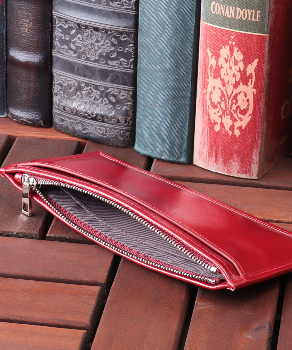 VACUA Slim Long Wallet Men's Genuine Leather Cowhide Glossy Card Case Foil Stamping VACUA VA-6210