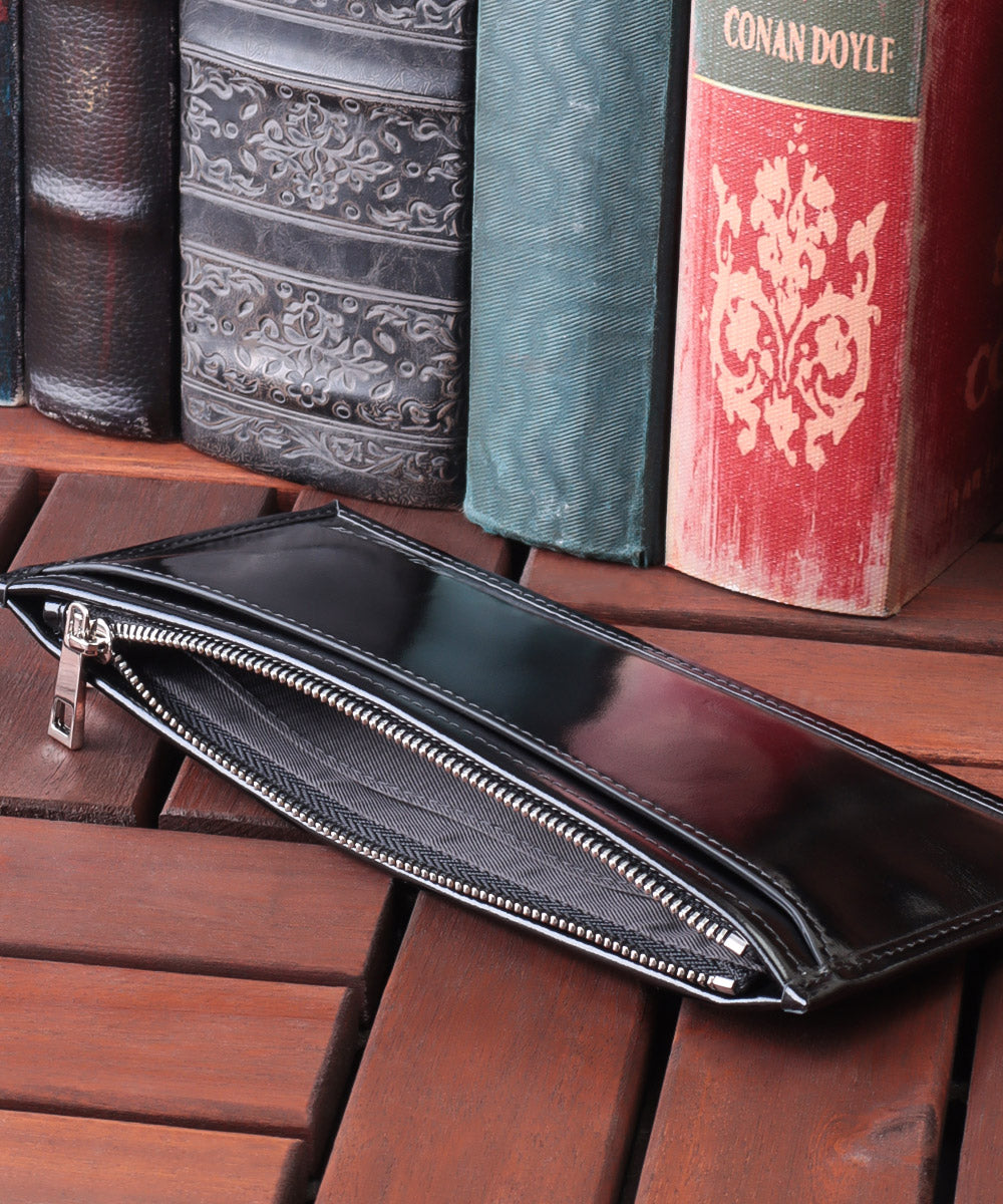 VACUA Slim Long Wallet Men's Genuine Leather Cowhide Glossy Card Case Foil Stamping VACUA VA-6210