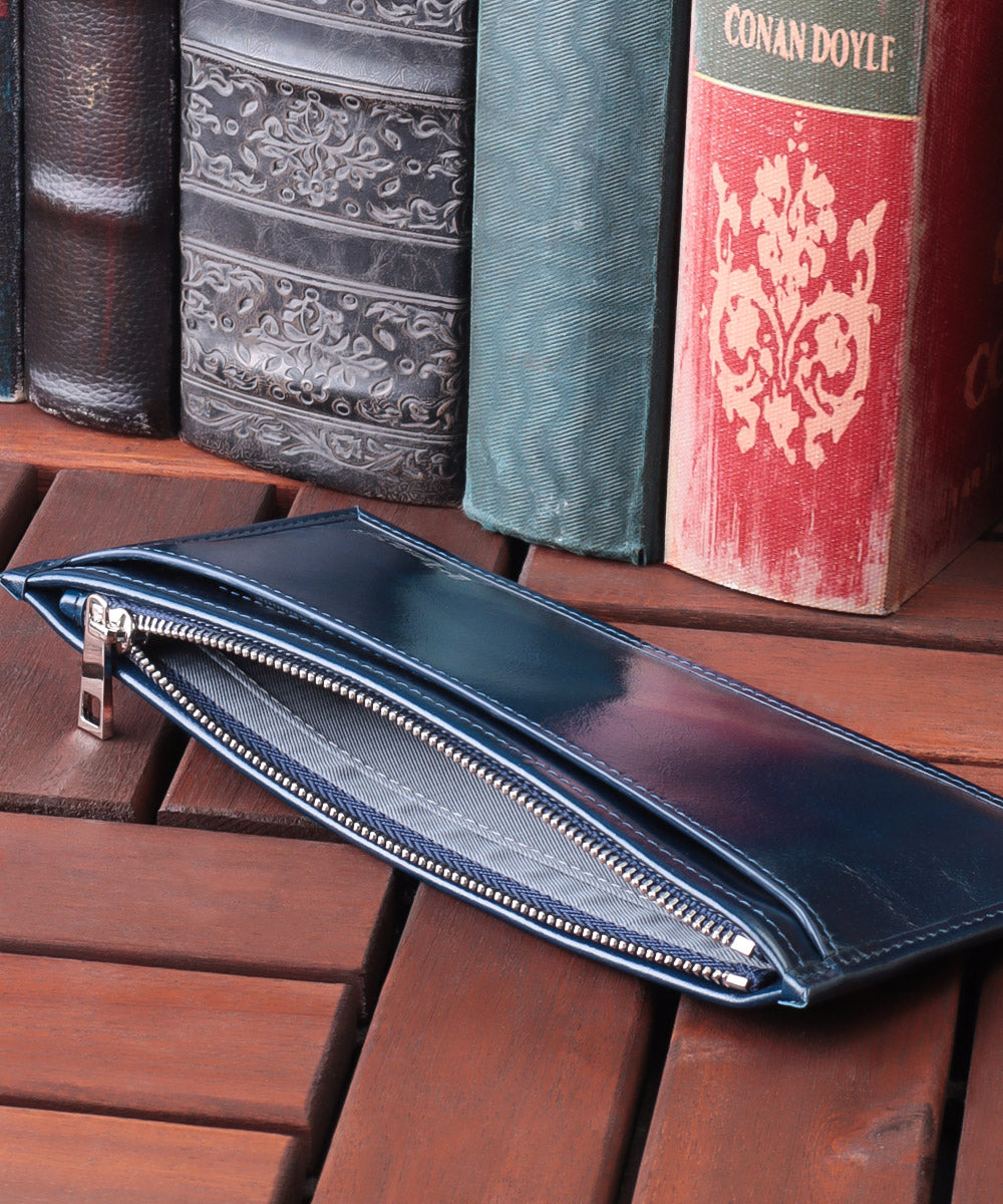 VACUA Slim Long Wallet Men's Genuine Leather Cowhide Glossy Card Case Foil Stamping VACUA VA-6210