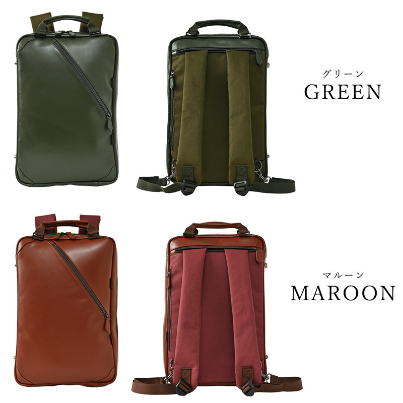 ザリオ ZARIO ZARIO ザリオ ビジネスリュック メンズ ビジネスバッグ バッグ 新社会人 リアルレザー 自立型 薄マチ 就活 本革 ブリーフケース 底鋲 A4 B4 2w (ダイヤモンドブラック) ブラック