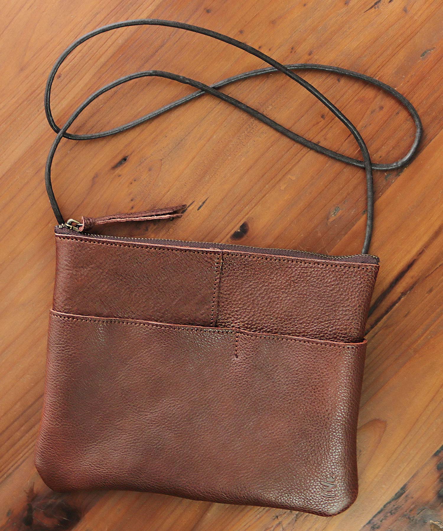 ZARIO-GRANDEE Shoulder Bag Sacoche Bag Genuine Leather Stylish Antique Style Crossbody Brand Men's Women's Lightweight Simple Casual Plain Shrink Leather
