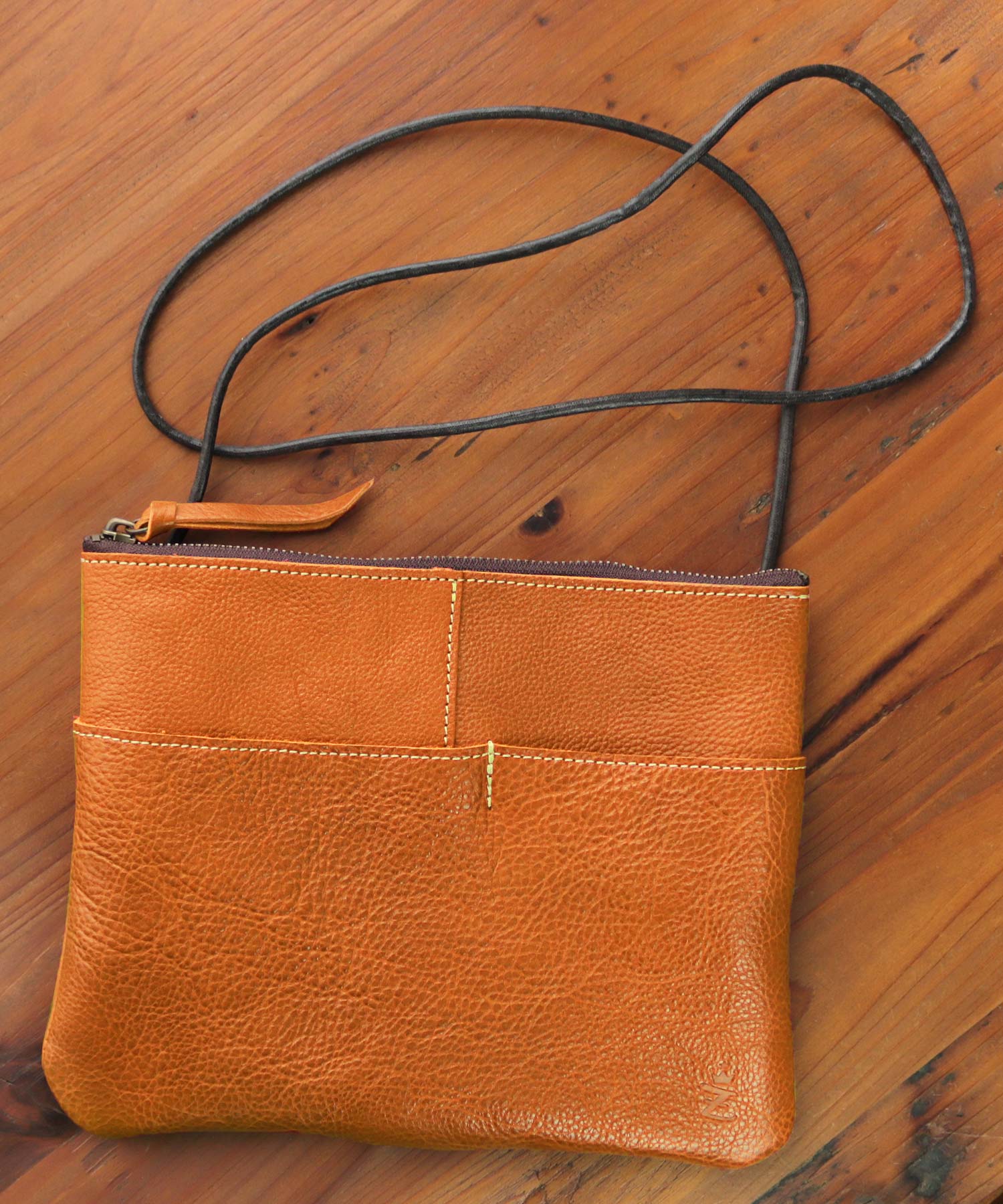 ZARIO-GRANDEE Shoulder Bag Sacoche Bag Genuine Leather Stylish Antique Style Crossbody Brand Men's Women's Lightweight Simple Casual Plain Shrink Leather