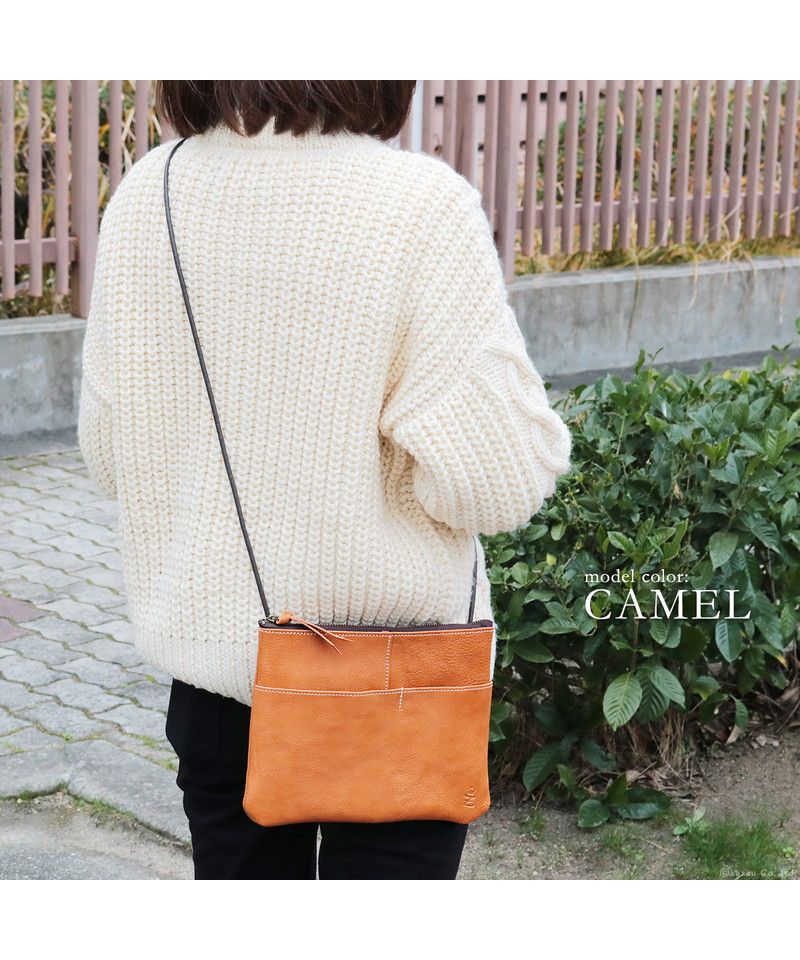 ZARIO-GRANDEE Shoulder Bag Sacoche Bag Genuine Leather Stylish Antique Style Crossbody Brand Men's Women's Lightweight Simple Casual Plain Shrink Leather