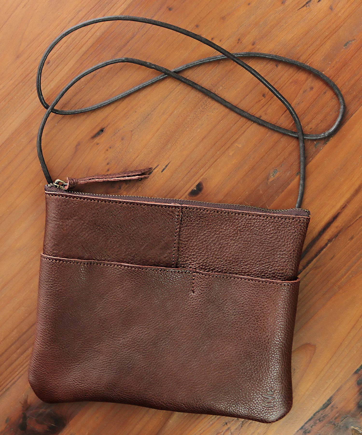ZARIO-GRANDEE Shoulder Bag Sacoche Bag Genuine Leather Stylish Antique Style Crossbody Brand Men's Women's Lightweight Simple Casual Plain Shrink Leather