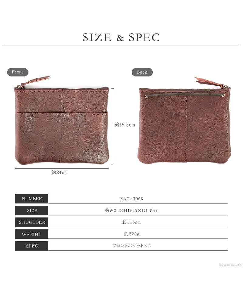 ZARIO-GRANDEE Shoulder Bag Sacoche Bag Genuine Leather Stylish Antique Style Crossbody Brand Men's Women's Lightweight Simple Casual Plain Shrink Leather