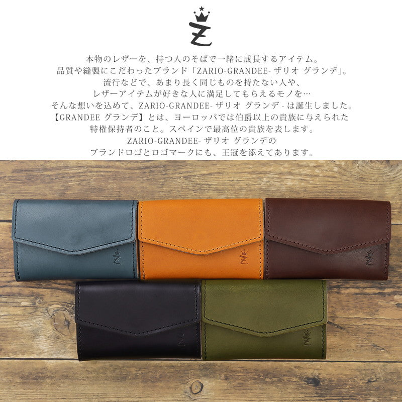 ZARIO-GRANDEE Card Case Business Card Holder Card Holder Mini Wallet Cashless Genuine Leather Cowhide Tochigi Leather Made in Japan Brand ZARIO-GRANDEE ZARIO-GRANDEE