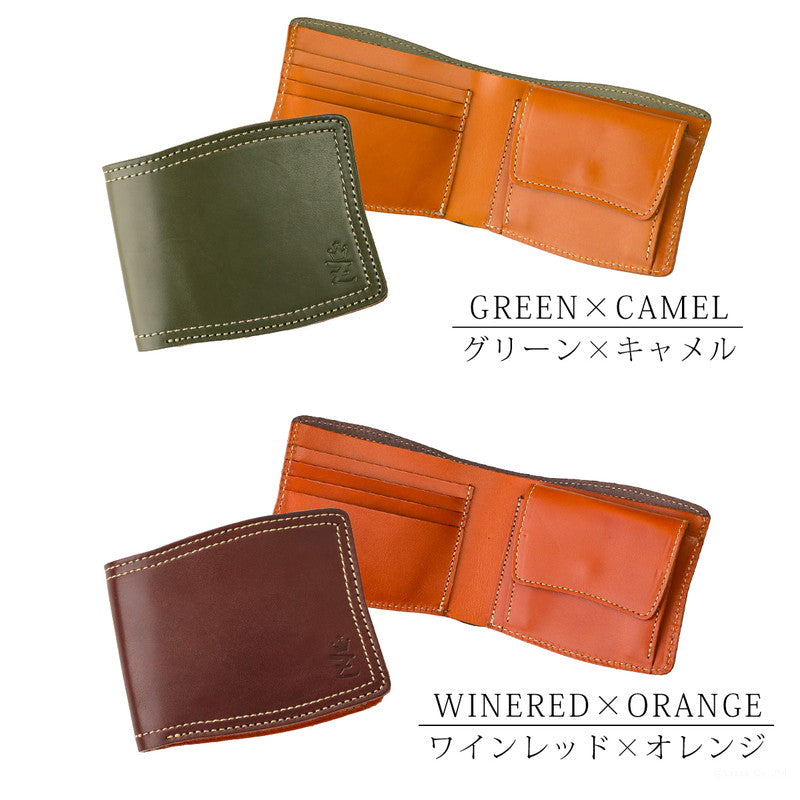 ザリオグランデ ZARIO-GRANDEE- 折り財布 レディース 本革 栃木レザー ダブルステッチ 日本製 ZARIOーGRANDEEー (ワインレッド×オレンジ) ワインレッド×オレンジ