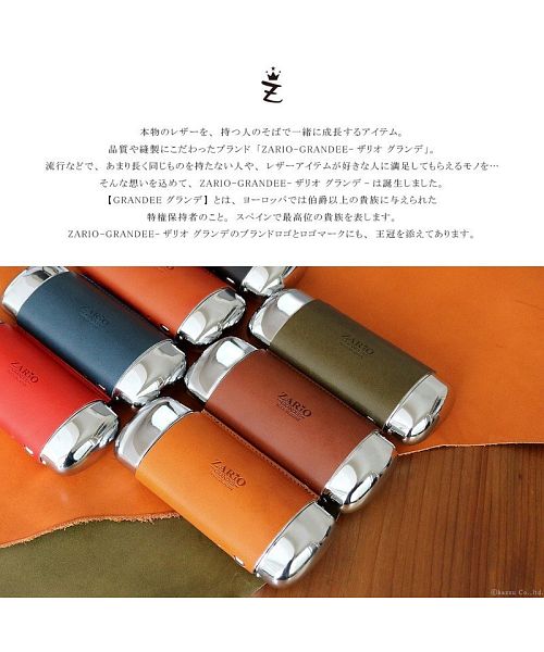 ザリオグランデ ZARIO-GRANDEE- 眼鏡ケース 本革 ペンケース メガネ 栃木レザー マルチケース 日本製 ZARIOーGRANDEEー (オレンジ) オレンジ
