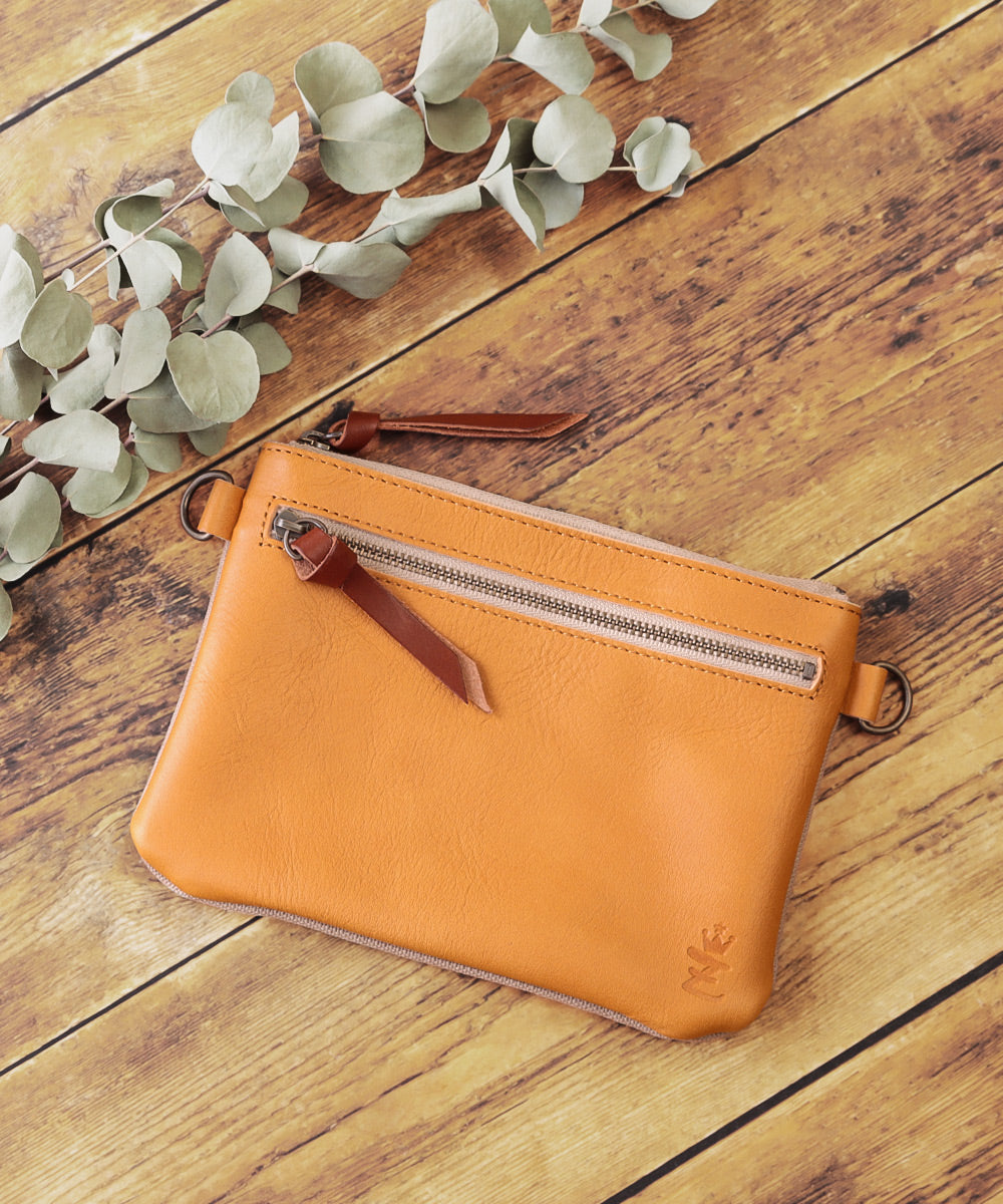 ZARIO-GRANDEE Sacoche Pouch Smartphone Shoulder Tochigi Leather leather Genuine Leather Aging Canvas Men's Small Item Holder Made in Japan Leather Brand Popular Unisex Compact Sub Bag