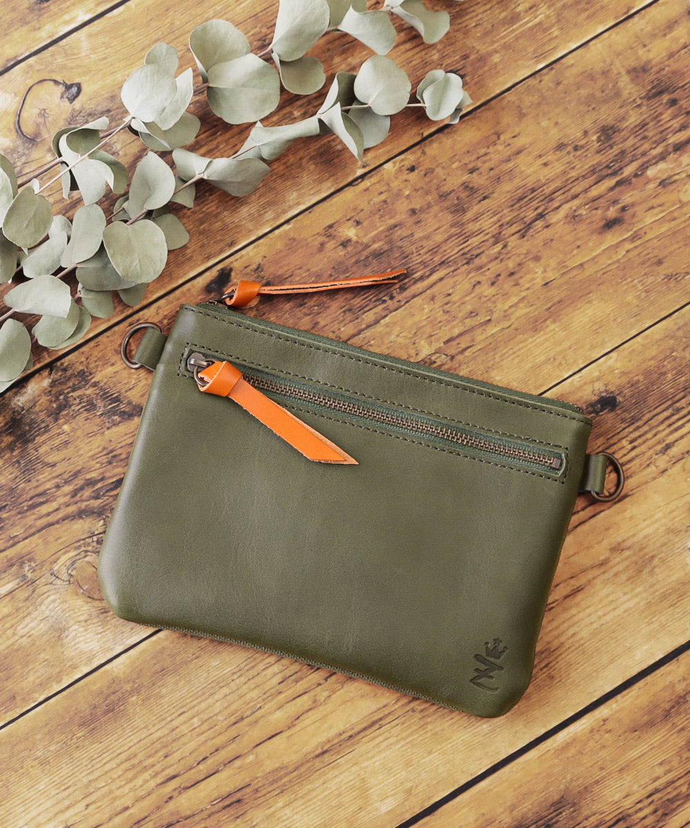 ZARIO-GRANDEE Sacoche Pouch Smartphone Shoulder Tochigi Leather leather Genuine Leather Aging Canvas Men's Small Item Holder Made in Japan Leather Brand Popular Unisex Compact Sub Bag