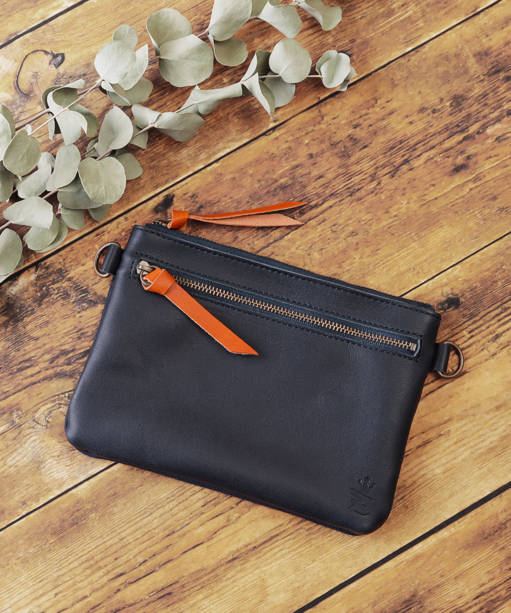 ZARIO-GRANDEE Sacoche Pouch Smartphone Shoulder Tochigi Leather leather Genuine Leather Aging Canvas Men's Small Item Holder Made in Japan Leather Brand Popular Unisex Compact Sub Bag