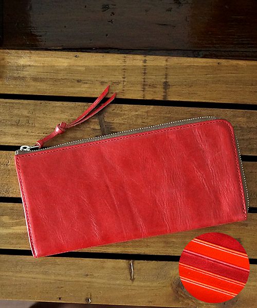 ZARIO-PREMIO Wallet Long Wallet for Men Genuine Leather L-Zip Fastener Bacchus × Italian Leather Long Wallet