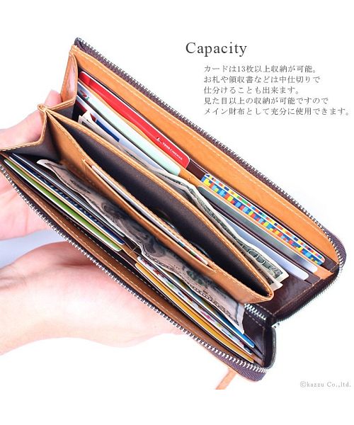 ZARIO-PREMIO Wallet Long Wallet for Men Genuine Leather L-Zip Fastener Bacchus × Italian Leather Long Wallet