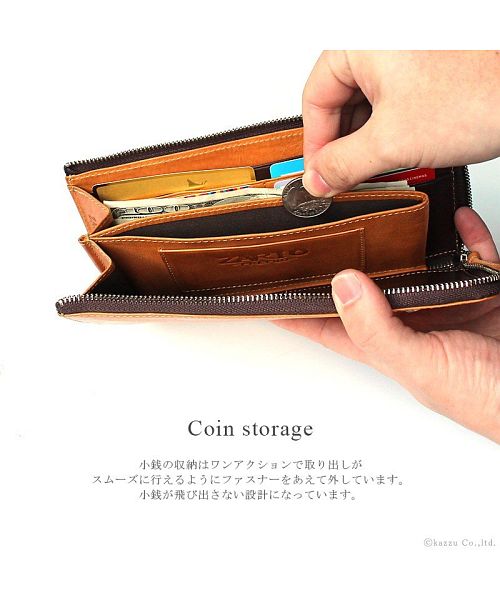 ZARIO-PREMIO Wallet Long Wallet for Men Genuine Leather L-Zip Fastener Bacchus × Italian Leather Long Wallet