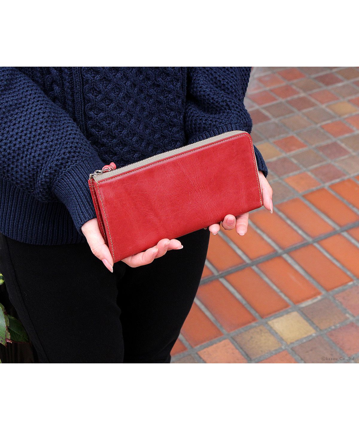 ZARIO-PREMIO Wallet Long Wallet for Men Genuine Leather L-Zip Fastener Bacchus × Italian Leather Long Wallet