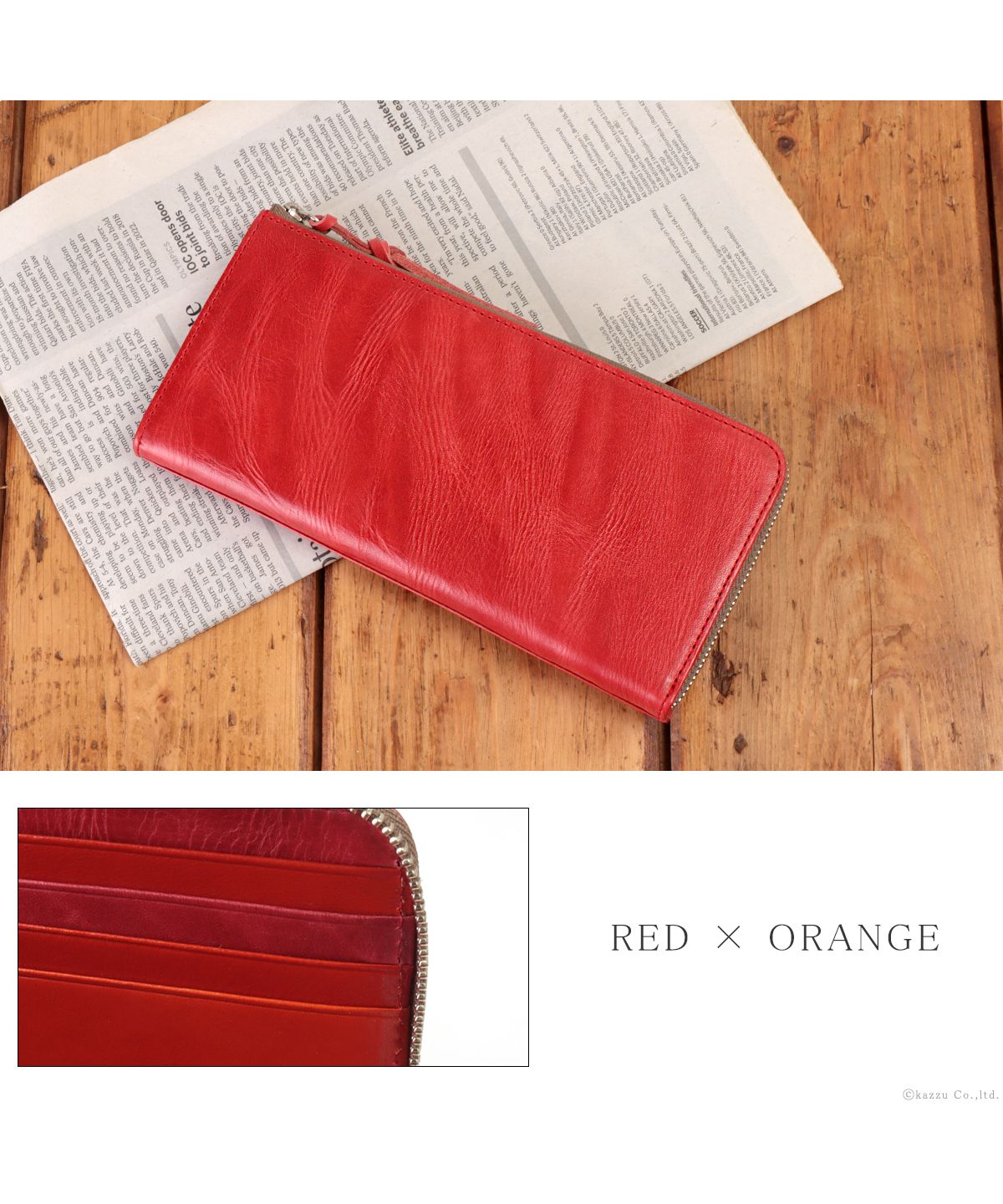 ZARIO-PREMIO Wallet Long Wallet for Men Genuine Leather L-Zip Fastener Bacchus × Italian Leather Long Wallet