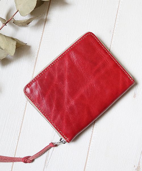 ZARIO-PREMIO Small Wallet Men's Round Zipper Wallet Genuine Leather Coin Case Bacchus × Italian Leather Compact Wallet