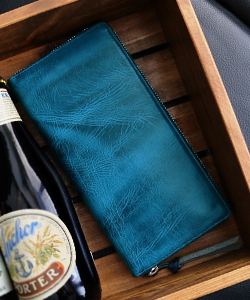 ZARIO-PREMIO Wallet Long Wallet for Men Genuine Leather Round Zipper Bacchus × Italian Leather Long Wallet
