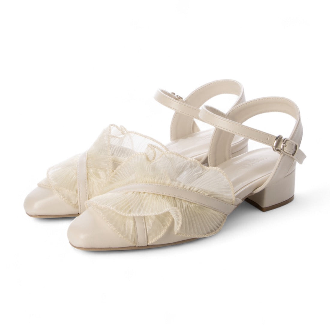 リバティードール LiBERTYDOLL シアークロスフリルストラップパンプス / 4203 (アイボリー) アイボリー