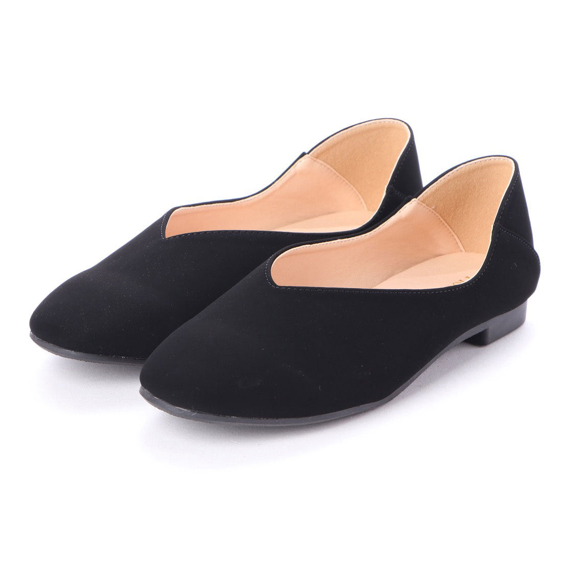 リバティードール LiBERTYDOLL スクエアトゥVカットフラット美脚バブーシュ/1121,ブラック