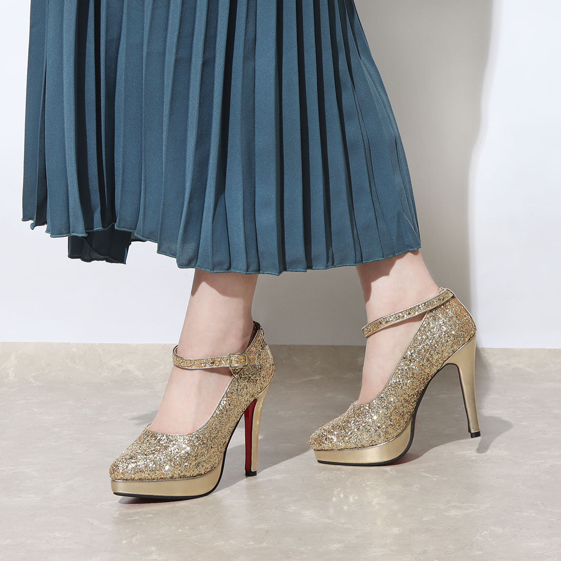 オフィス カジュアル フォーマル 12cmピンヒールポインテッドトゥストームパンプス/1125