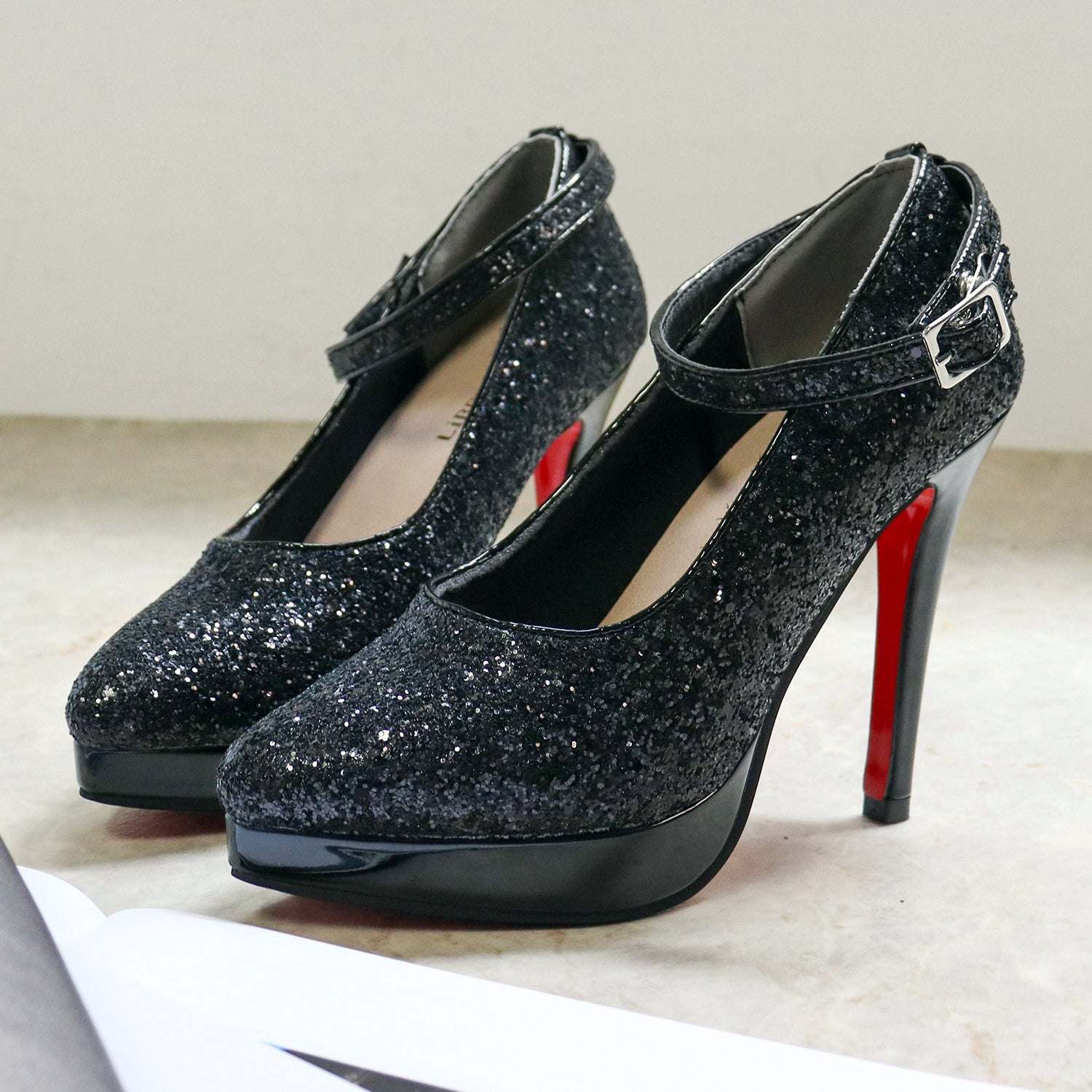 オフィス カジュアル フォーマル 12cmピンヒールポインテッドトゥストームパンプス/1125