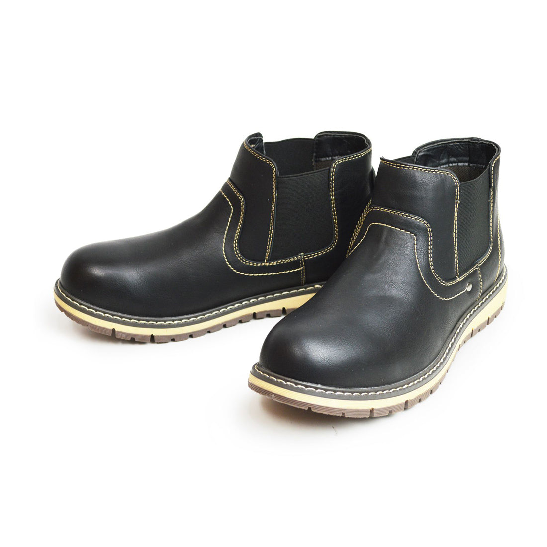 リベルト エドウィン LiBERTO EDWIN サイドゴアブーツ メンズ ブーツ 防水 レインブーツ レインシューズ ショートブーツ ワークブーツ (ブラック) ブラック