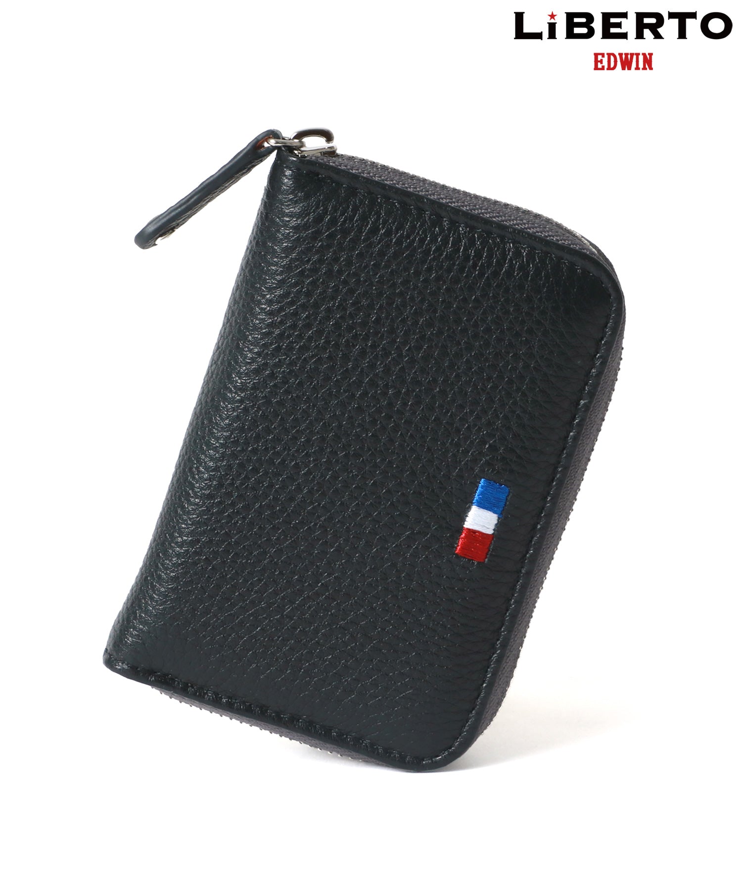 LiBERTO EDWIN Shrink Leather Genuine Leather Round Zipper Coin Case Coin Purse