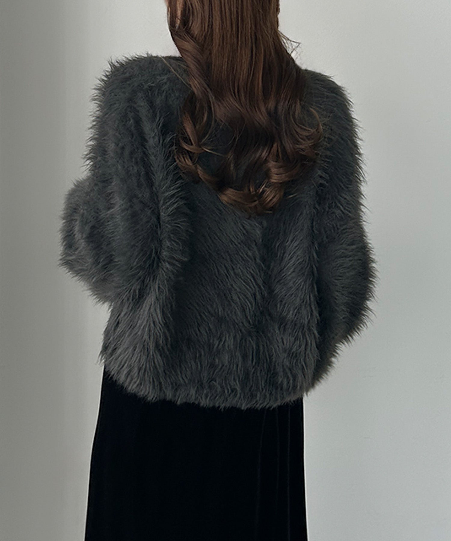 ルエレ Louere Louere ゴールドボタンシャギーニットカーディガン