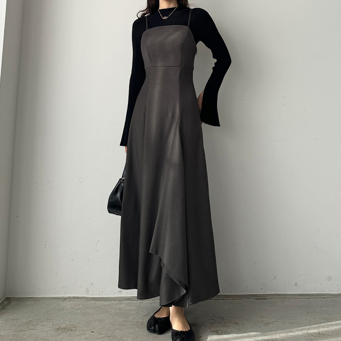 ルエレ Louere フレアラッフルキャミワンピース