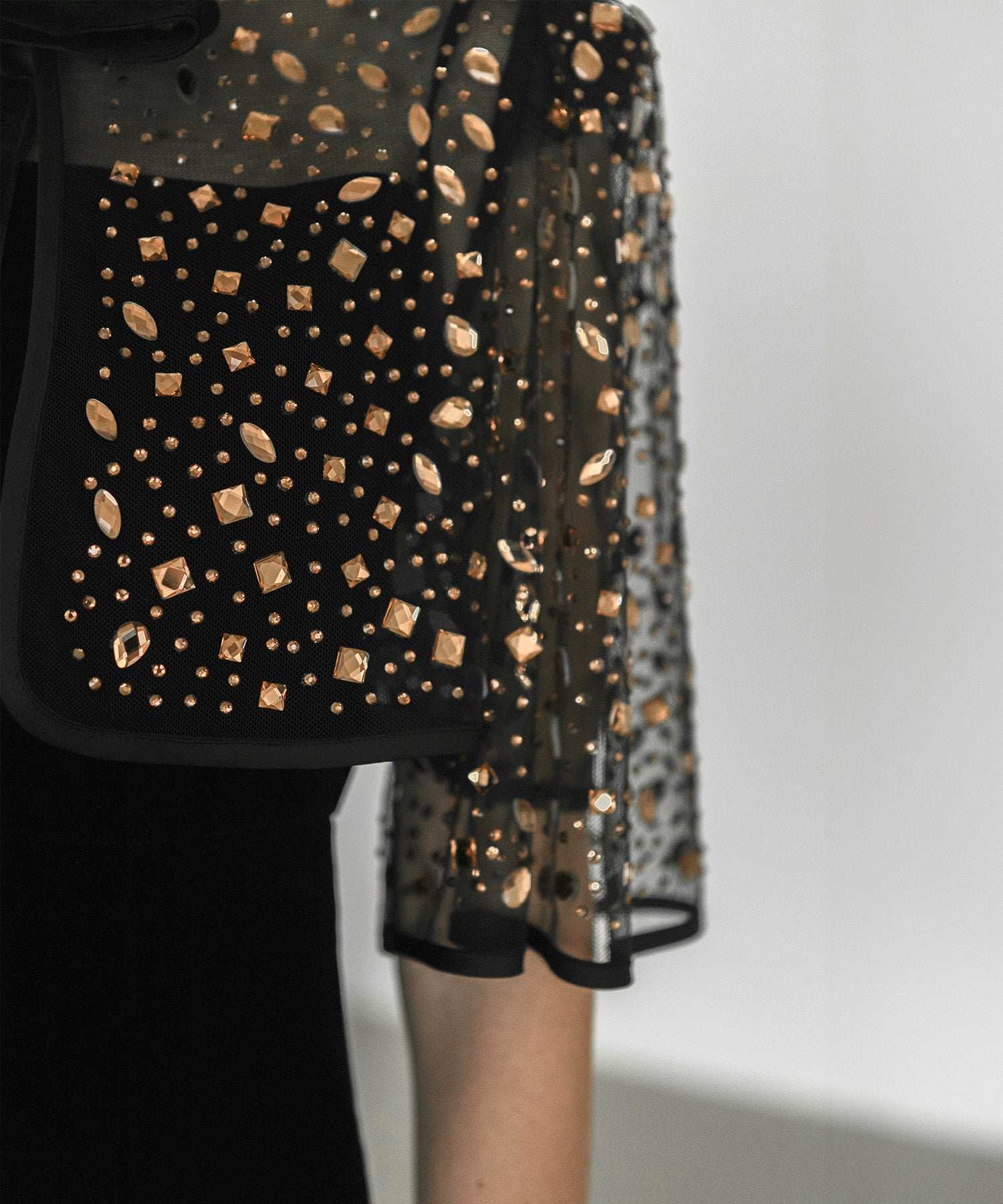 レジャ Leja ビジューストーンボレロベロアスリットIラインドレスワンピース美脚効果結婚式 パーティードレス 成人式 20代 30代 40代