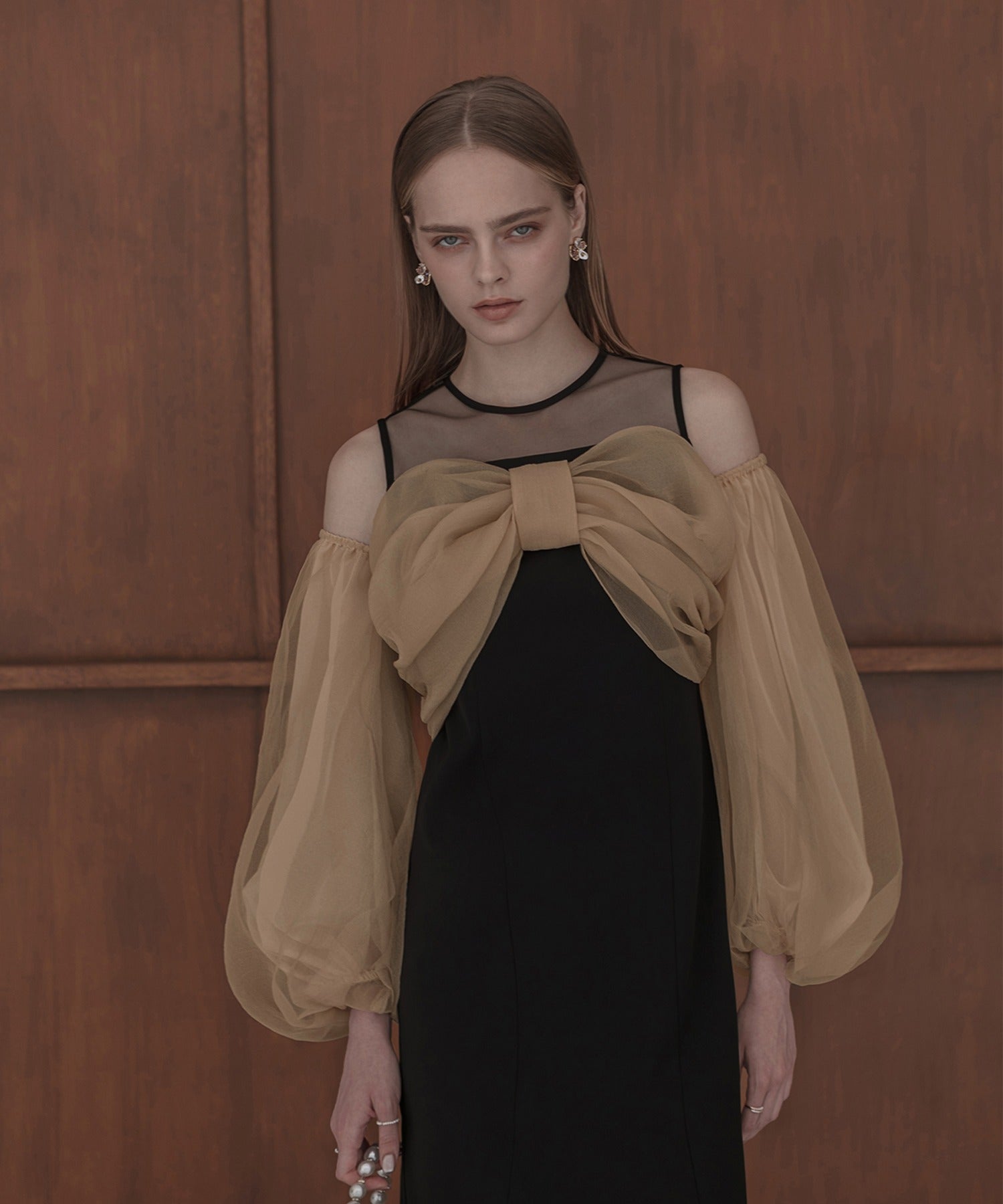 レジャ Leja フロントリボンチュールIラインワンピースドレス2点セット美脚効果結婚式 パーティードレス 成人式 二次会 同窓会 お呼ばれ オケージョン 20代 30代 40代 (BLACK) BLACK