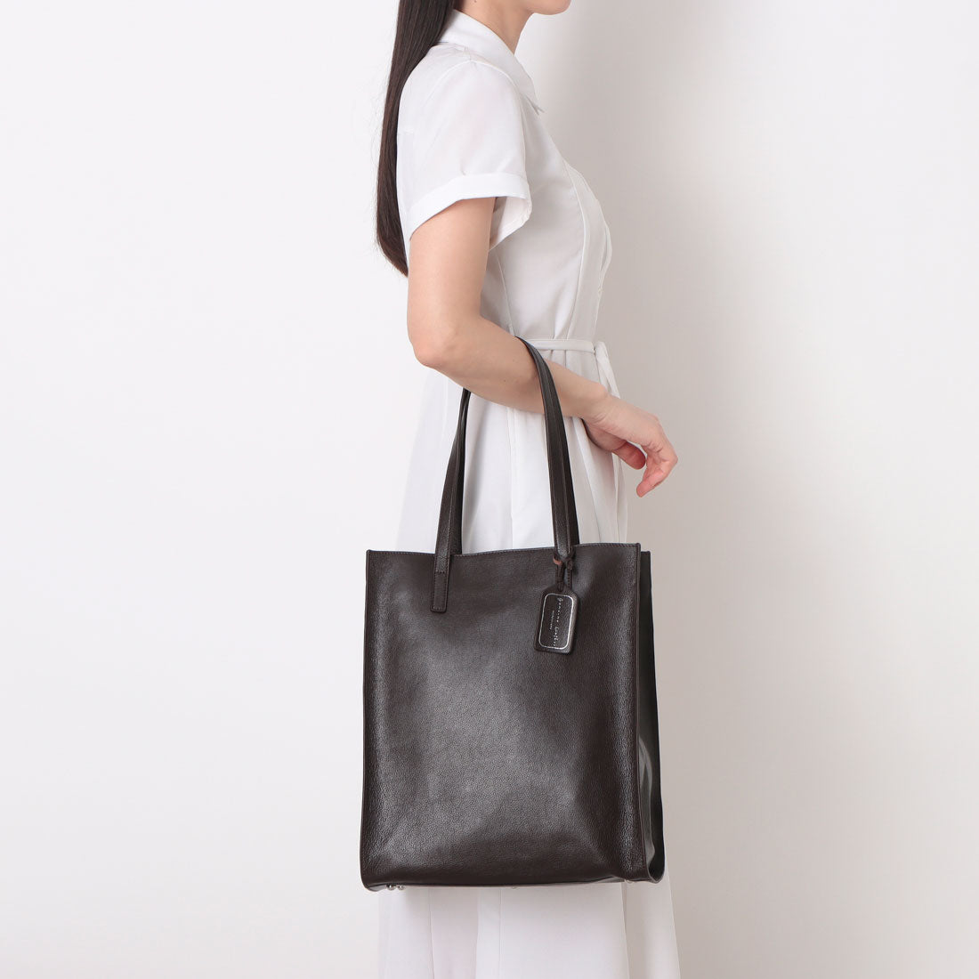 レザーラボラトリー Leather Laboratory 本革 レディー縦型 トート バッグ 底板付き (DBROWN) DBROWN