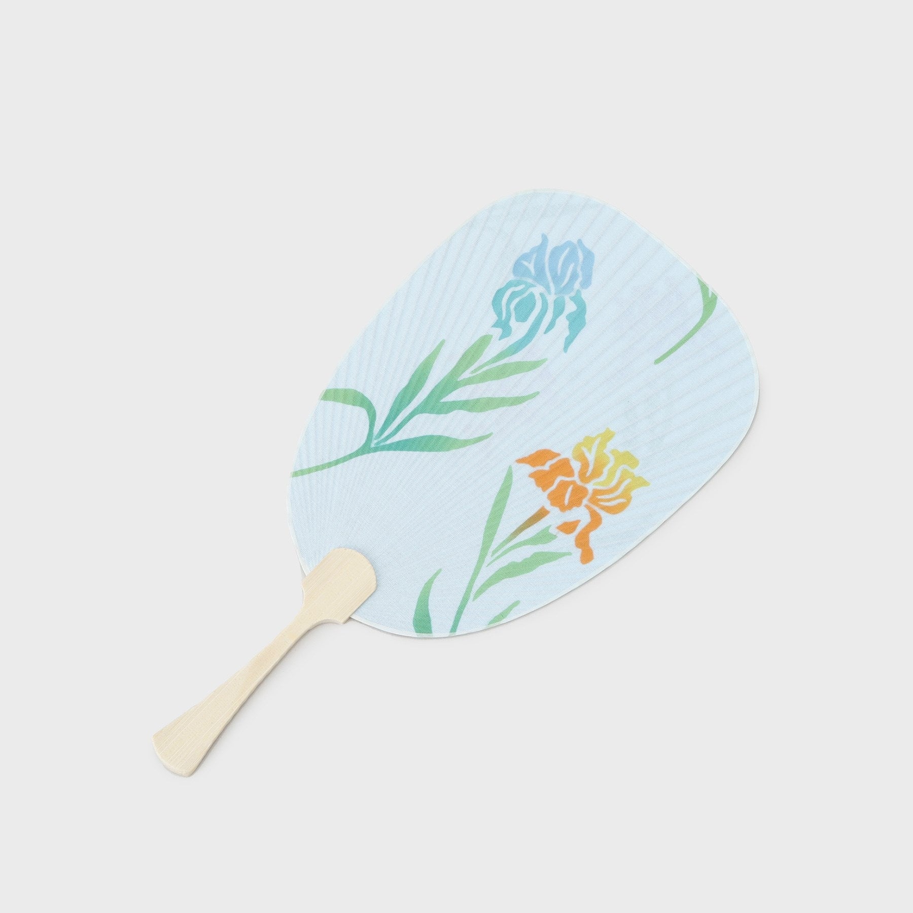 ローラ アシュレイ LAURA ASHLEY ホーリングアイリス柄 手ぬぐいうちわ (イエロー(132)) イエロー(132)