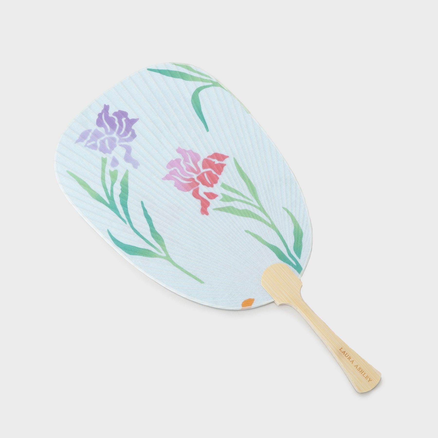 ローラ アシュレイ LAURA ASHLEY ホーリングアイリス柄 手ぬぐいうちわ (ブルー(191)) ブルー(191)