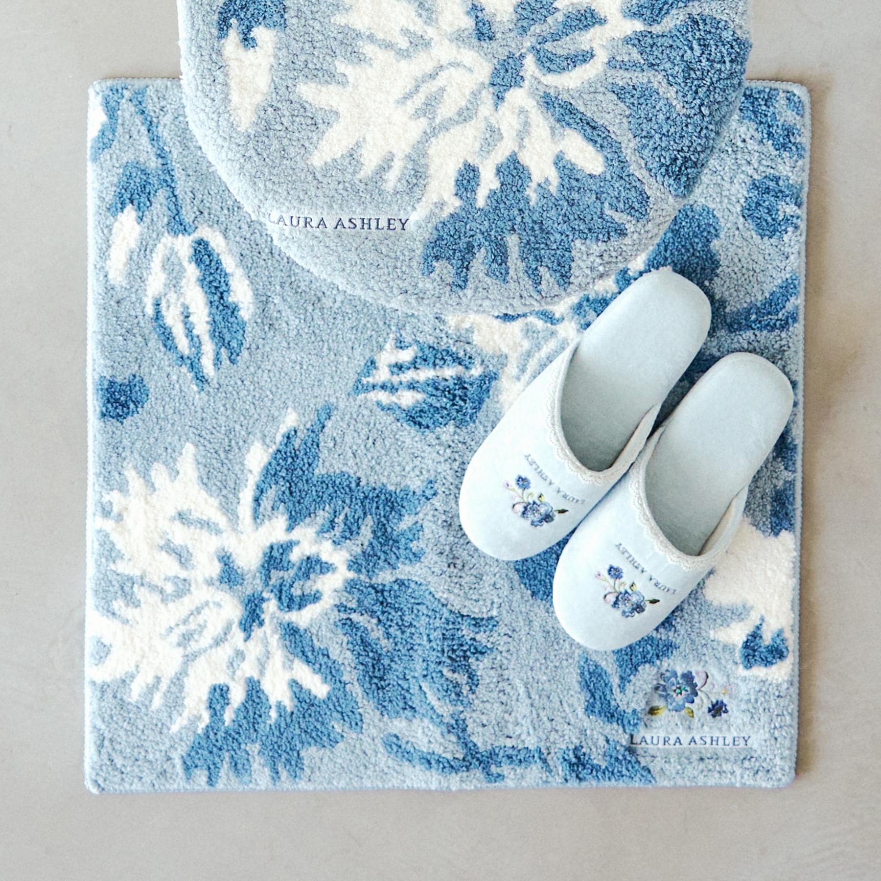 ローラ アシュレイ LAURA ASHLEY ローザリンド トイレマット (ブルー(192)) ブルー(192)