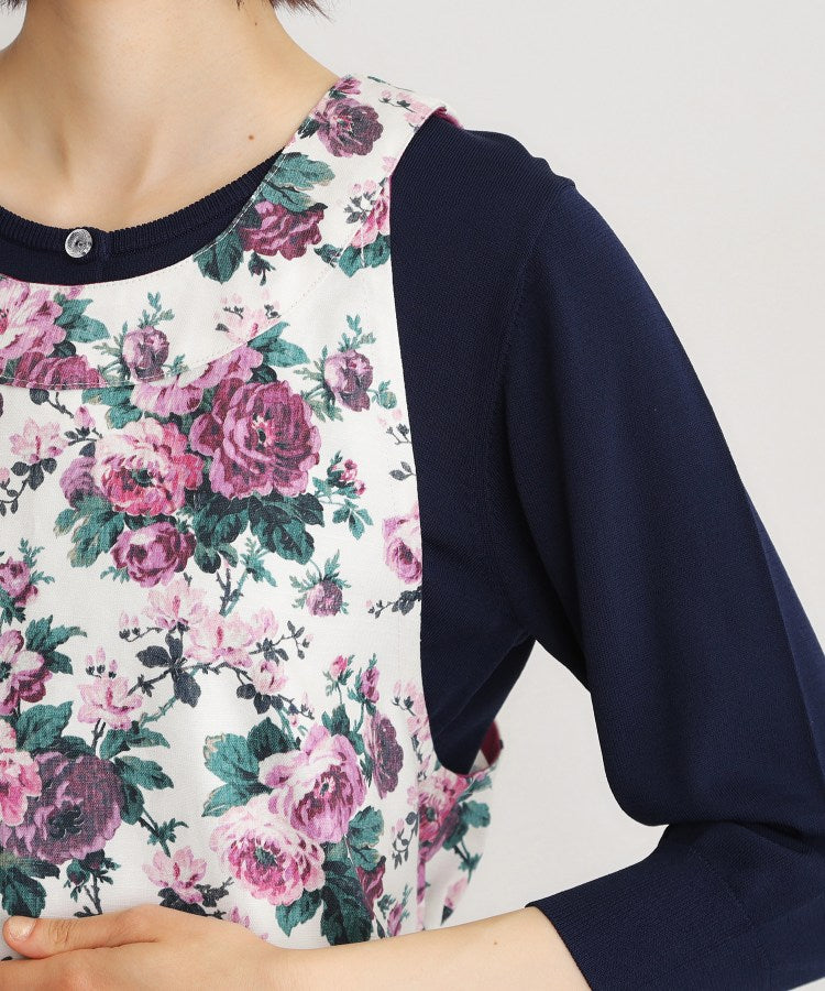 ローラ アシュレイ LAURA ASHLEY エレンボロー ローズ柄 エプロン (ボルドー(164)) ボルドー(164)