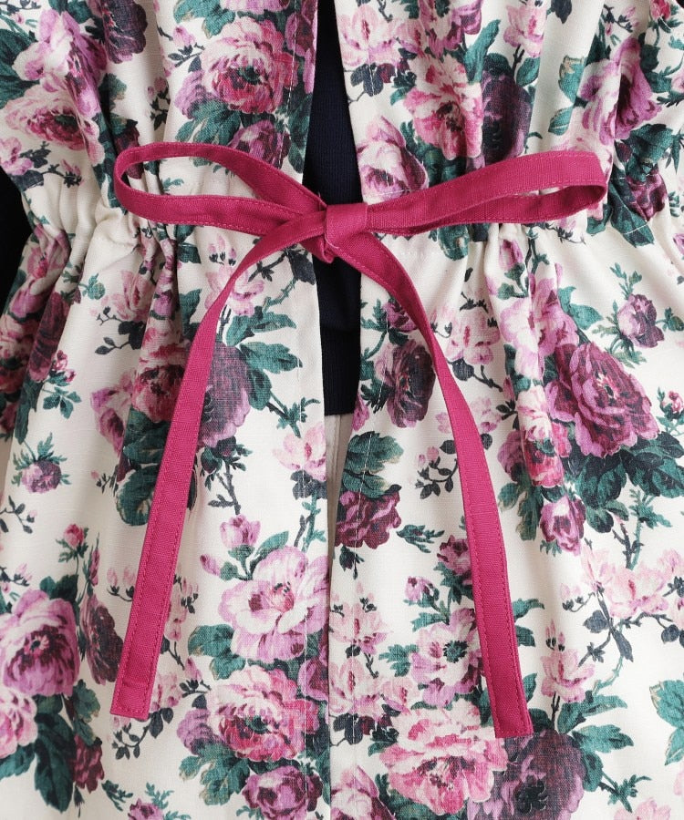 ローラ アシュレイ LAURA ASHLEY エレンボロー ローズ柄 エプロン (ボルドー(164)) ボルドー(164)