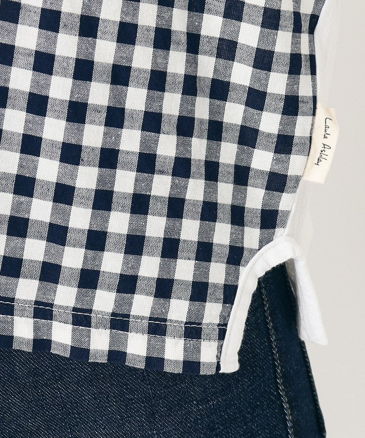 ローラ アシュレイ LAURA ASHLEY 【日本製/コットンリネン布帛×天竺/ワンマイルウエア】 ドロップ袖Tシャツ (ブラック(219)) ブラック(219)