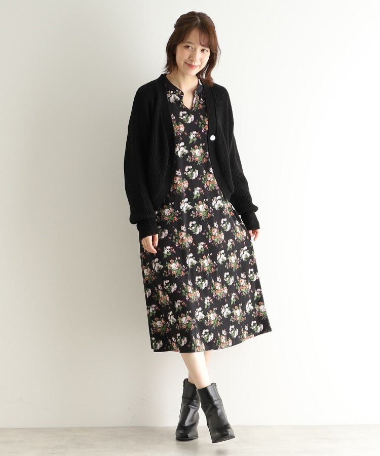 ローラ アシュレイ LAURA ASHLEY 【ウール混】ボレロカーディガン (ブラック(019)) ブラック(019)