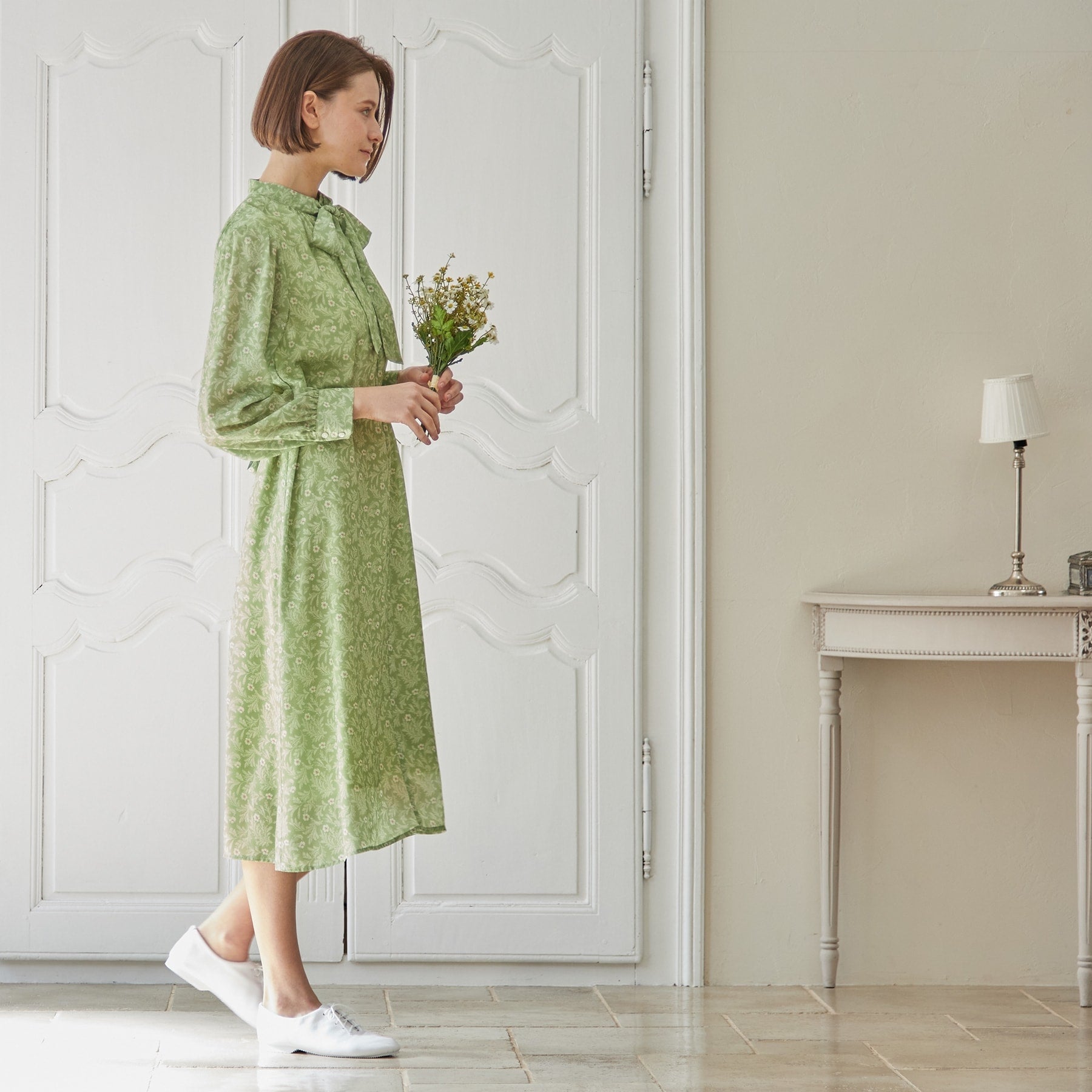 Laura Ashley LAURA ASHLEY 【網路限定/LL尺碼可選/2WAY】斯瓦菲爾德圖案 連衣裙