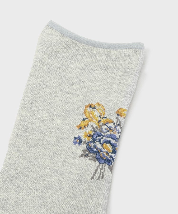 ローラ アシュレイ LAURA ASHLEY 【日本製】ウェストウェルバンチ柄 靴下 (ホワイト(101)) ホワイト(101)