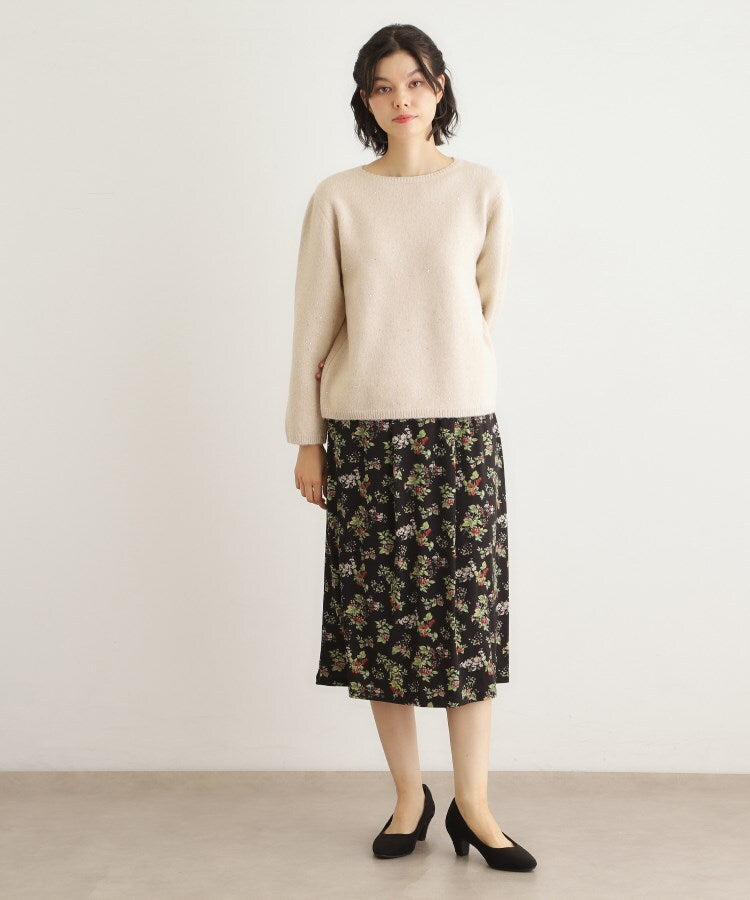 ローラ アシュレイ LAURA ASHLEY 【洗える/ウール混】ミニスパンコール プルオーバーニット (ライトベージュ(051)) ライトベージュ(051)