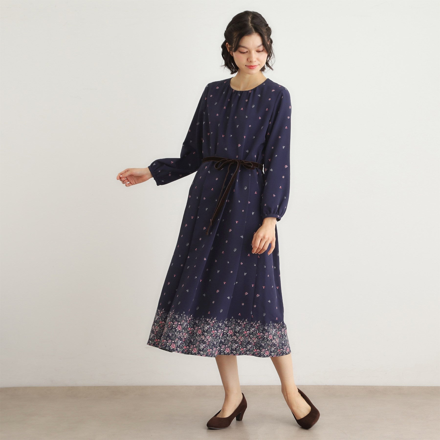 ローラ アシュレイ LAURA ASHLEY 【洗える/同柄アイテムあり】ライリー バタフライズ柄 ワンピース (ベージュ(152)) ベージュ(152)