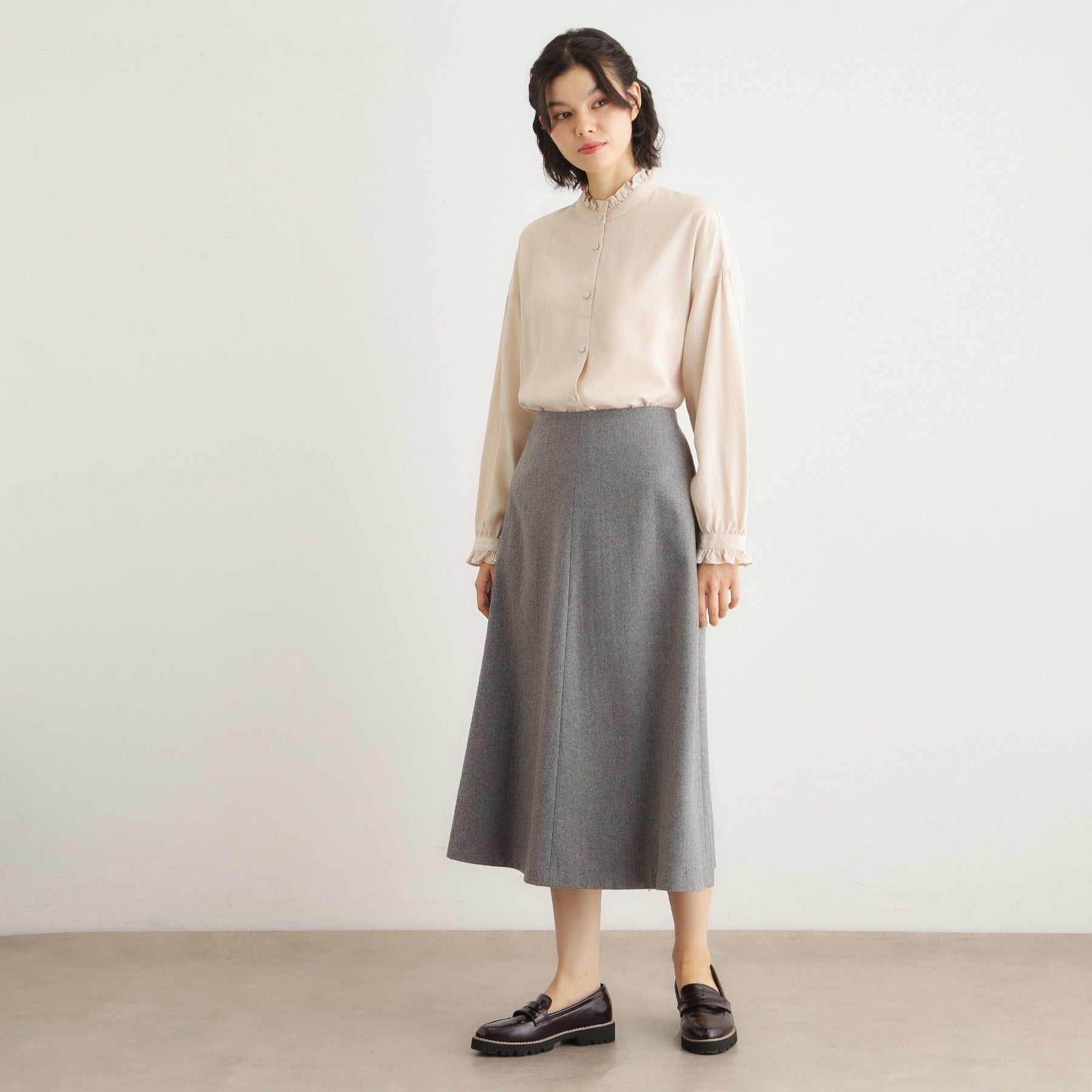 ローラ アシュレイ LAURA ASHLEY 【ウール混】フレアスカート (ライトグレー(011)) ライトグレー(011)